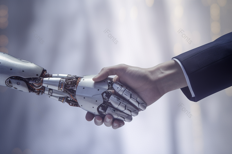 男人与机械手共赢高科技人工智能,高清,摄影图,摄影图片,图片大全,摄影图免费下载